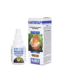 Корм для рыб Авз Антипар для декоративных рыб лечение эктопаразитарных грибковых бактериальных и инвазионных болезней, 20 мл