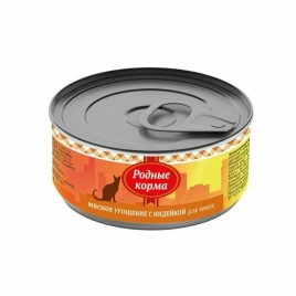 Влажный корм Родные корма Turkey мясное угощение для кошек, с индейкой, 100 г
