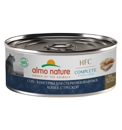 Влажный корм Almo Nature Cod для стерилизованных кошек, с треской, 100 г