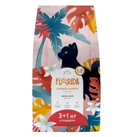 Сухой корм FLORIDA Kitten Delicate Turkey & Cranberry для котят, с индейкой и клюквой, 4 кг