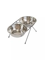 Миска Homepet для домашних животных, металлическая двойная на подставке, 2 шт, диаметр 26 см, 2,5 л