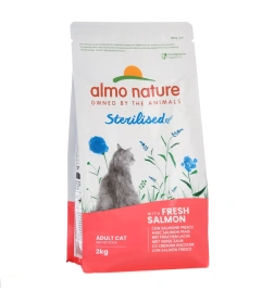 Сухой корм Almo Nature Sterilised Salmon & Rice, для стерилизованных кошек со свежим лососем и коричневым рисом, 2 кг