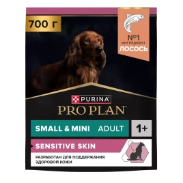 Сухой корм PRO PLAN Salmon для взрослых собак мелких и карликовых пород с чувствительной кожей, с высоким содержанием лосося, 700 г