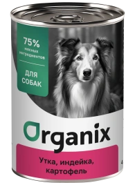 Влажный корм Organix Preventive Line Duck, Turkey & Potato для собак Утка, с уткой, индейкой и картофелем, 400 г
