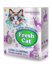 Наполнитель Fresh Cat Лаванда комкующийся, с ароматом лаванды, 5,16 кг / 6 л