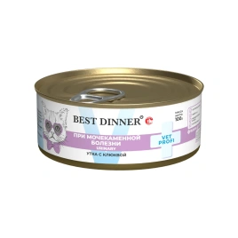 Влажный корм Best Dinner Veterinary Profi Urinary Exclusive Duck & Cranberry для стерилизованных кошек, мясные волокна в желе, с уткой и клюквой, 100 г
