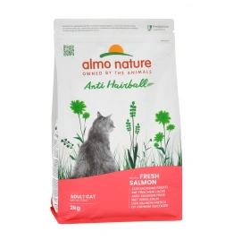 Сухой корм Almo Nature Hairball Salmon для взрослых кошек со свежим, с лососем, 2 кг