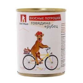 Влажный корм Зоогурман Вкусные потрошки Giblets & Beef для собак, говядина рубец, 750 г