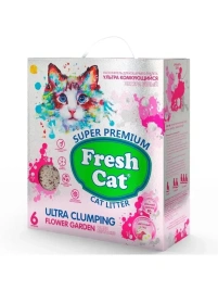 Наполнитель Fresh Cat Цветущий сад комкующийся, с ароматом цветущего сада, 5,16 кг / 6 л