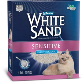 Наполнитель White Sand для кошачьего туалета, комкующийся для чувствительных кошек, 10 л