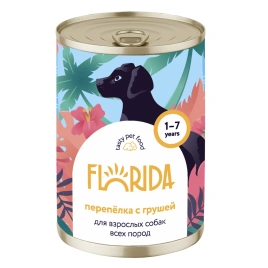 Влажный корм FLORIDA Quail & Pear для собак, с перепёлкой и грушей, 400 г
