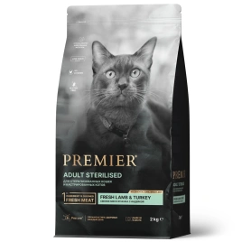 Сухой корм Premier Cat Lamb & Turkey Sterilised для стерилизованных кошек, 2 кг