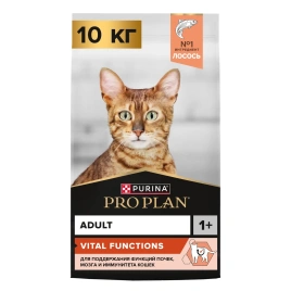 Сухой корм PRO PLAN Salmon для взрослых кошек, с высоким содержанием лосося, 10 кг