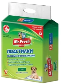 Подстилки Mr.Fresh Start Expert для ежедневного применения, 12 шт, 60 см х 60 см