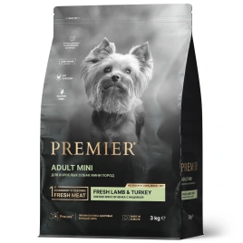Сухой корм Premier Dog Lamb & Turkey Adult Mini для собак мелких пород, 3 кг
