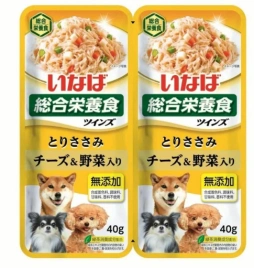 Влажный корм Inaba Twins Vegetables для собак, с овощами и сыром в желе, 40 г