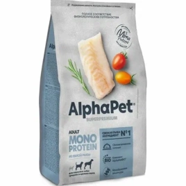 Сухой корм ALPHAPET Superpremium Monoprotein White Fish для взрослых кошек, с белой рыбой, 7,5 кг