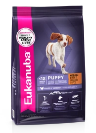 Сухой корм Eukanuba Puppy Medium Breed для щенков средних пород с птицей, 3 кг
