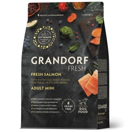 Сухой корм Grandorf Fresh Dog Salmon & Sweet Potato для взрослых собак мелких пород для здоровья кожи и шерсти лосось, с бататом, 3 кг
