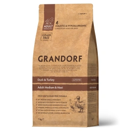 Сухой корм Grandorf Duck & Turkey Med & Maxi для взрослых собак средних и крупных пород, 1 кг