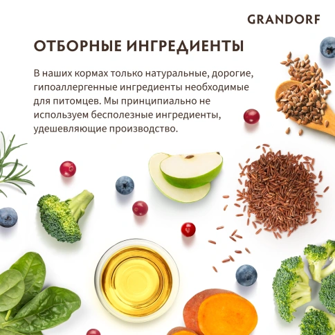 Сухой корм Grandorf 4 Meat Probiotic Med & Maxi Четыре вида мяса для взрослых собак средних и крупных пород, 1 кг фото 8
