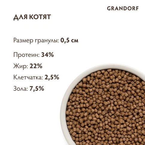 Сухой корм Grandorf Lamb & Turkey Kitten Ягненок с индейкой для котят, 2 кг фото 9