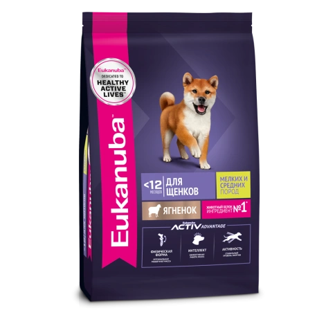 Сухой корм Eukanuba Puppy для щенков до 12 месяцев с ягненком, 7 кг фото 1