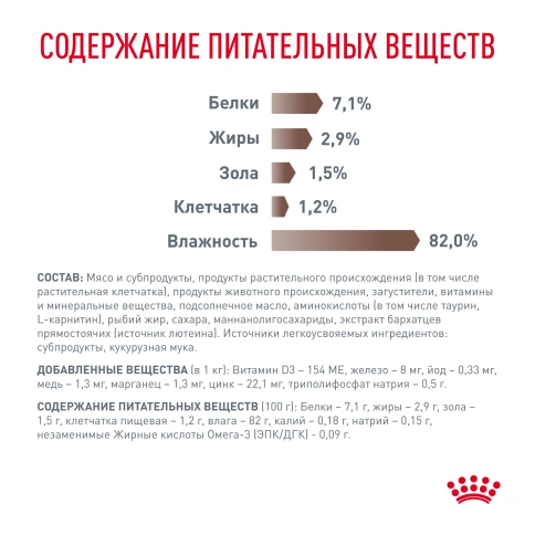 Влажный диетический корм Royal Canin Gastrointestinal Moderate Calorie для кошек при расстройствах пищеварения, склонных к набору веса, пауч, 85 г фото 7