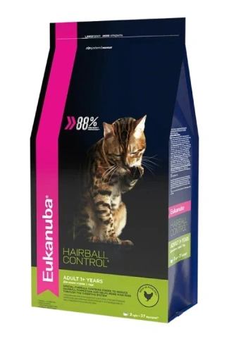Сухой корм Eukanuba Hairball Control для взрослых кошек, 0.4 кг фото 1