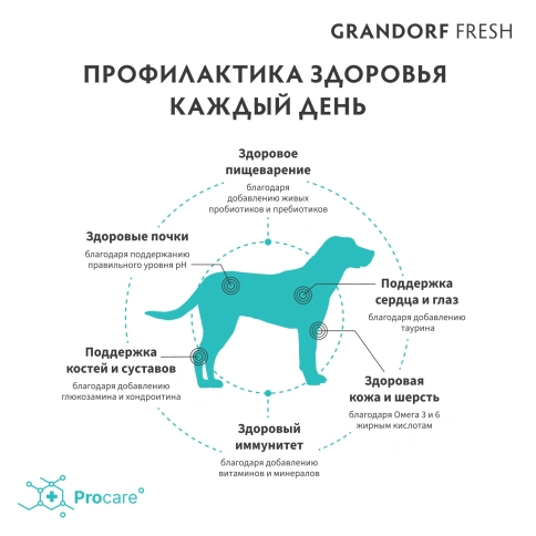 Сухой корм Grandorf Fresh Dog для взрослых собак крупных пород лосось с бататом 10 кг фото 4