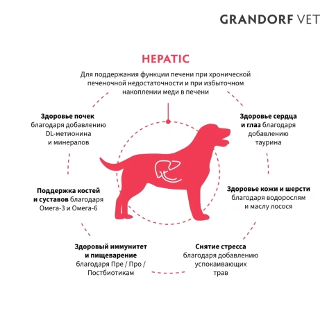 Сухой корм Grandorf Veterinary Hepatic для собак при заболеваниях печени, 3 кг фото 2