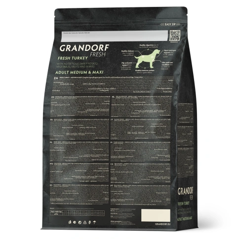 Сухой корм Grandorf Fresh Dog для взрослых собак средних и крупных пород диетическая формула для особо аллергичных собак индейка с бататом 10 кг фото 2