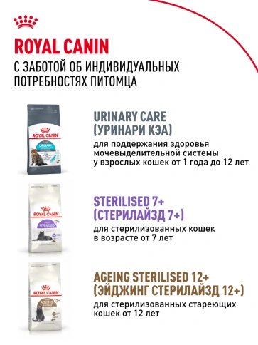 Сухой корм Royal Canin Sterilised для кастрированных котов и стерилизованных кошек, 1.2 кг фото 22